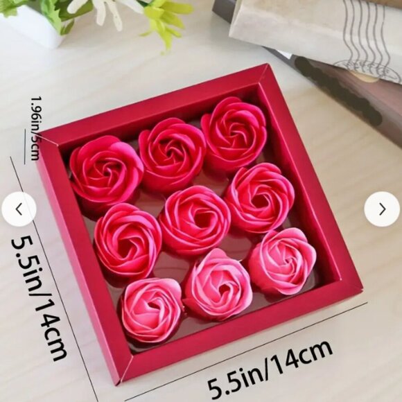 Beautiful Pink Rose Scented Soap flower bouquet box - pack of NINE roses - Picture 3 of 3